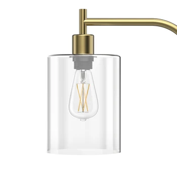 Modern Standing Tall Industrial Arched/Arc Floor Lamp with Glass Shade and 2 Bulbs Included 6