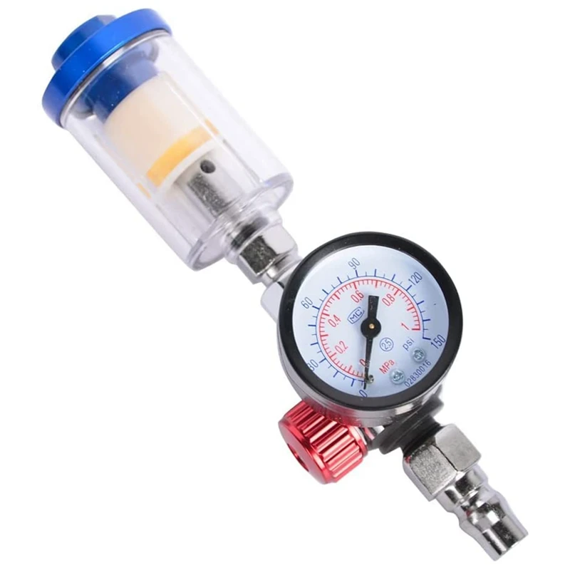 

1/4 Inch Air Adjusting Regulator Valve With Pressure Gauge And Water Trap Filter Separator Tool Kit