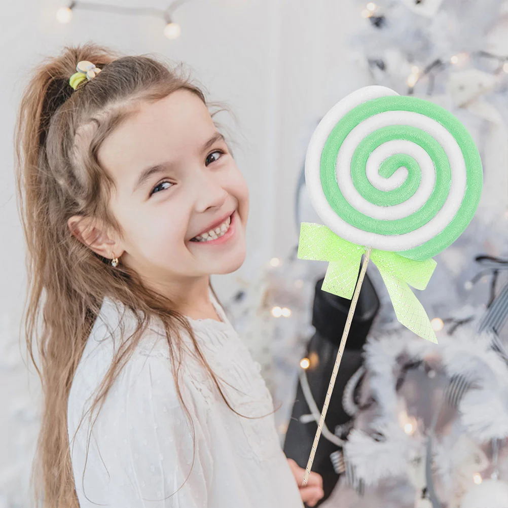 Candy Lollipop Props Xmas Party Supplies Christmas Decor Cane Window Decoration Simulation Fake Model Red Photo Molding Child