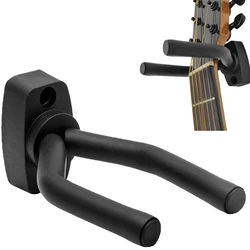 Premium Non-Slip Metal Guitar Wall Mount Hanger Stand (Black)