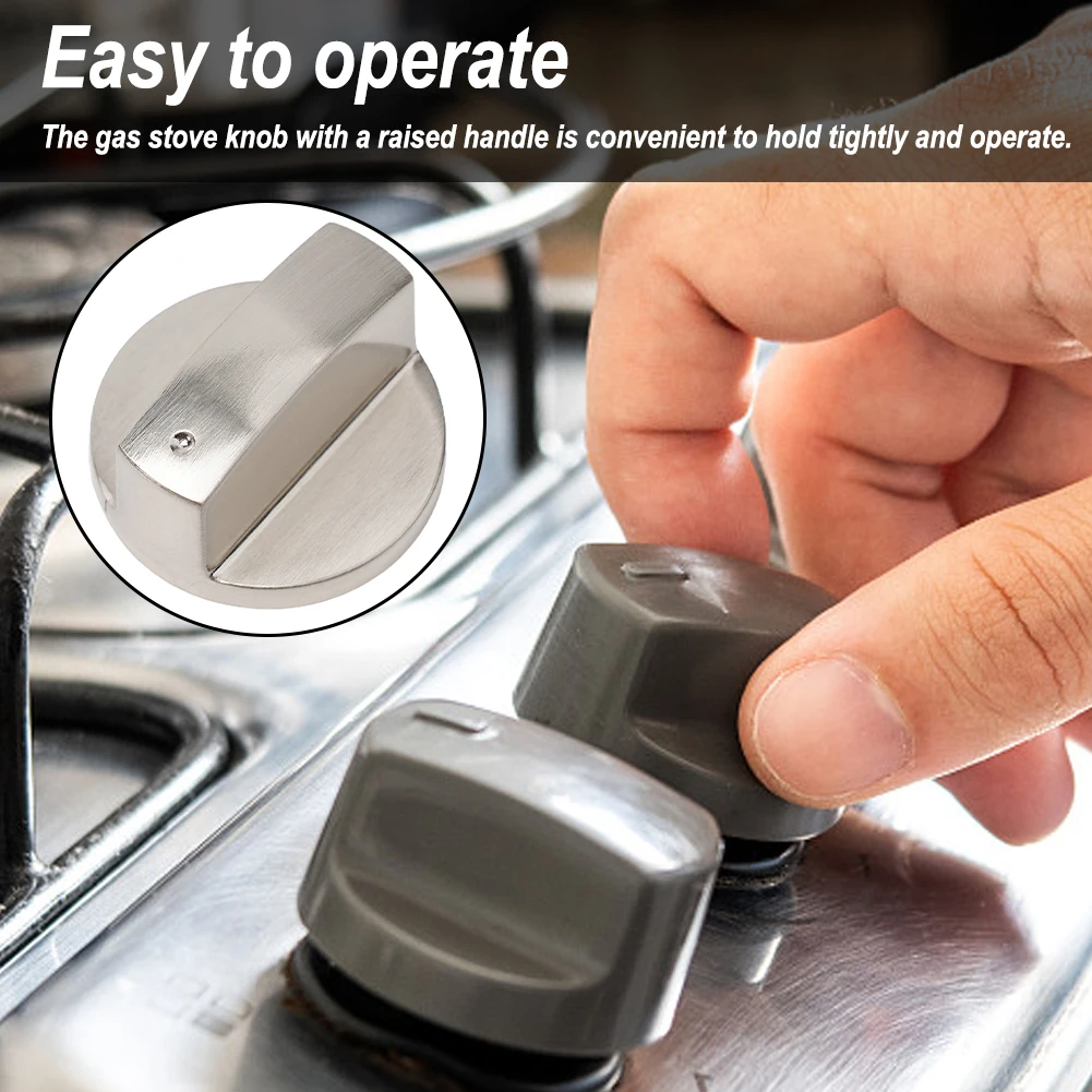 Kitchen Cooker Oven Electric Cooker Switch Control Knobs Gas Stove Knobs 4pcs 6mm Parts Silver Cooking Appliances