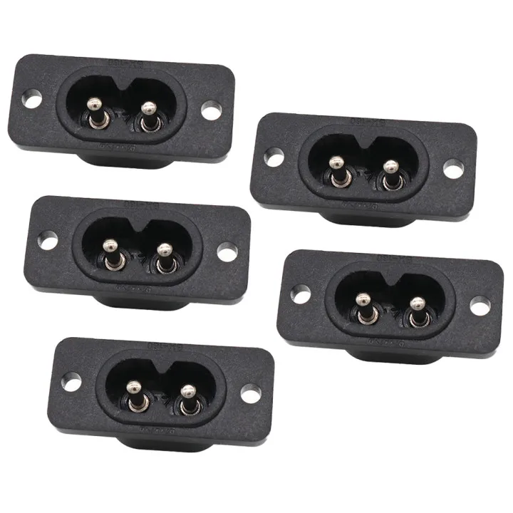 Power Plug Electrical Sockets Adapter 5PC C8 Male Power Socket Female Plug Power Outlet Embedded Electric Connector AC 2.5A 250V 8-Shaped Plug Socket 35mm*15mm