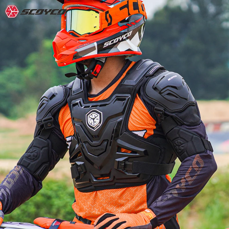 SCOYCO Motocross Armor Vest Motorcycle Body Armor Protection Jacket Men Dirt Bike MTB MX Chest Back Protective Moto Equipment