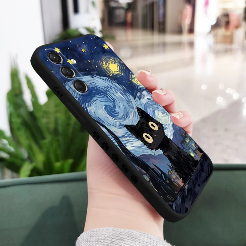Starry Cat Phone Case - Celestial Feline Design Cover