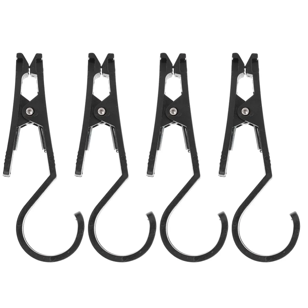 10 Pcs 플라스틱 다목적 교수형 클립 폭풍 방지 잠글 수 있는 경량 해양 보트 레일 클립 블랙 캠핑 후크
