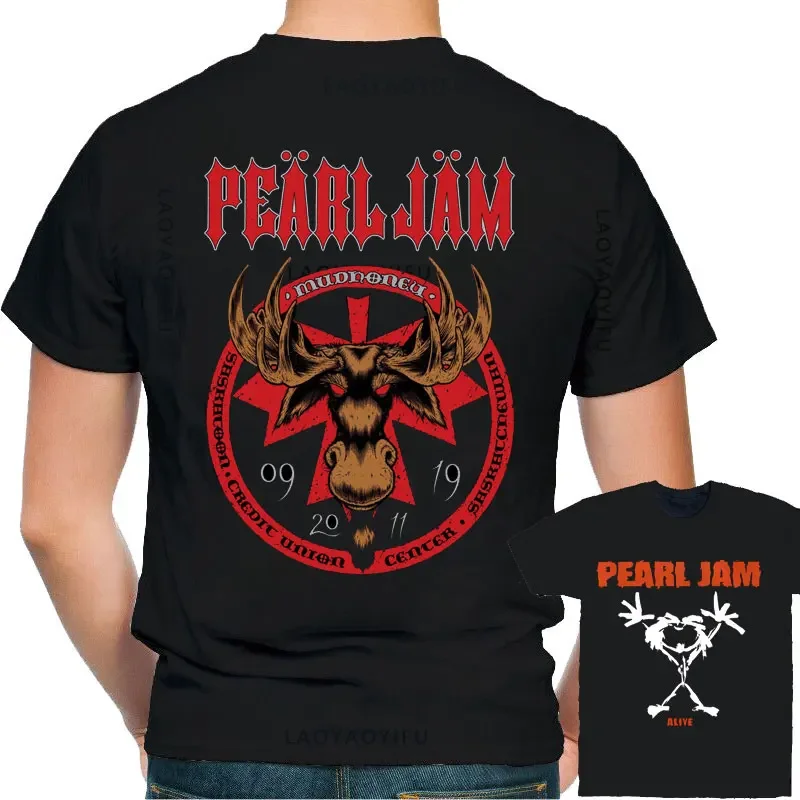 Men Women's Cool Alive Pearls Jam Cotton T Shirts Music Band