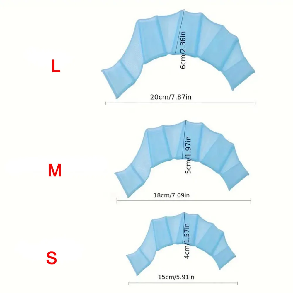 1 Pair Frog Style Silicone Hand Swim Fins Flippers Unisex Finger Webbed Gloves Paddle Water Sports Swimming Training Accessories swimming paddles swimming gloves