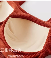 Fabricant en gros 2026 nouveau printemps et été coton ceinture soutien-gorge fronde gilet femmes bouton large épaule ceinture femmes nombril gilet 6
