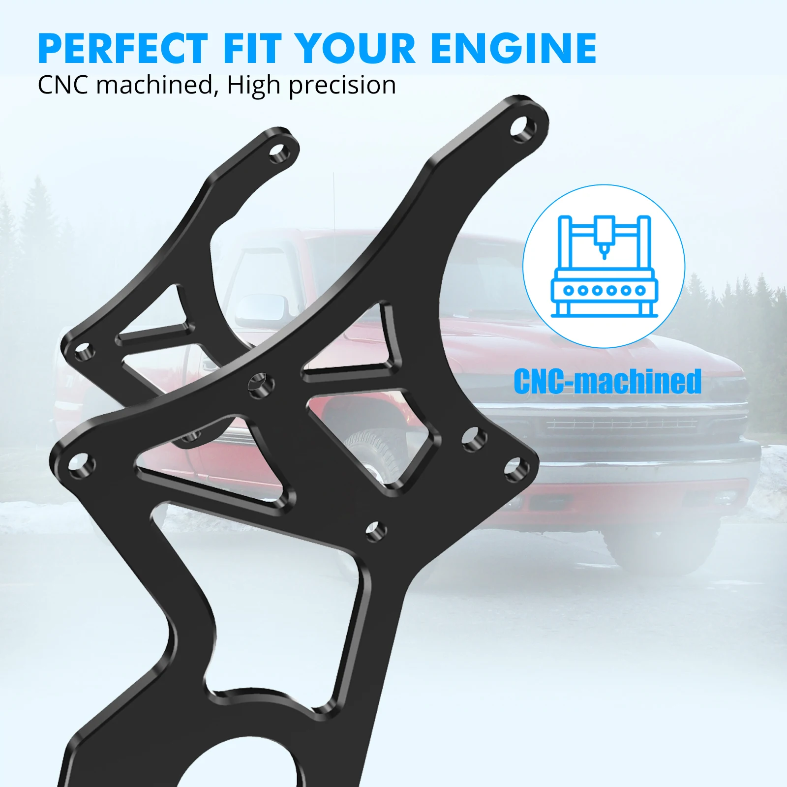 BEVINSEE Power Steering Pump Bracket Kit for Chevrolet Chevy Camaro Biscayne for GM Car & Trucks Car Replacement Accessories
