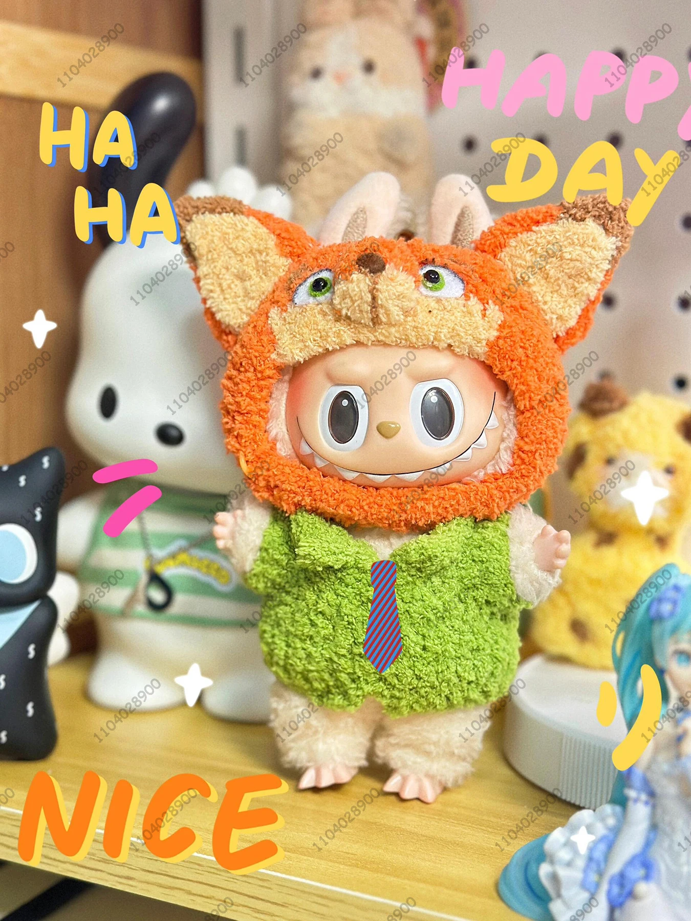 Labubu The Monsters Disney Zootopia Bunny Judy Fox Nick Costume Clothes Original Replica Vinyl Doll Action Figure Bag Charm Gift