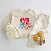 Cotton Boys And Girls Set Autumn And Spring 2-piece Set Children's Clothing Cartoon Fashion Printed Children's Pullover 1