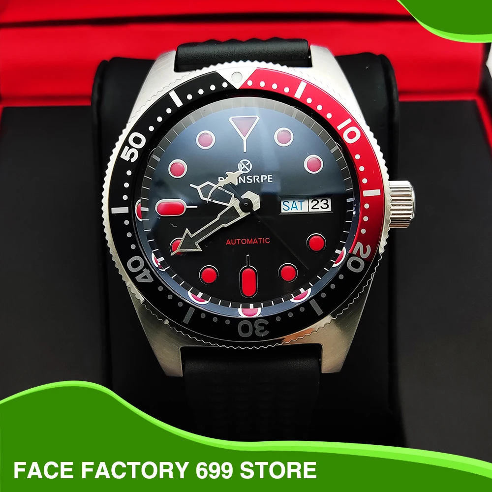 

Мужские часы PARNSRPE с красным градиентом, японские часы NH36, супер яркие светящиеся водонепроницаемые часы из нержавеющей стали с матовым сапфиром