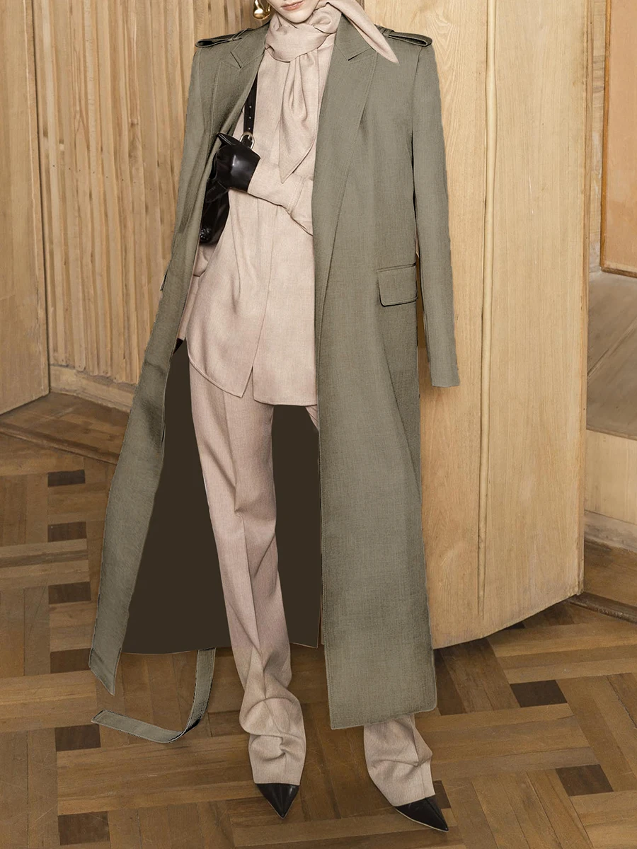 TWOTWINSTYLE Solid Slimming Spliced Lace Up Temperament