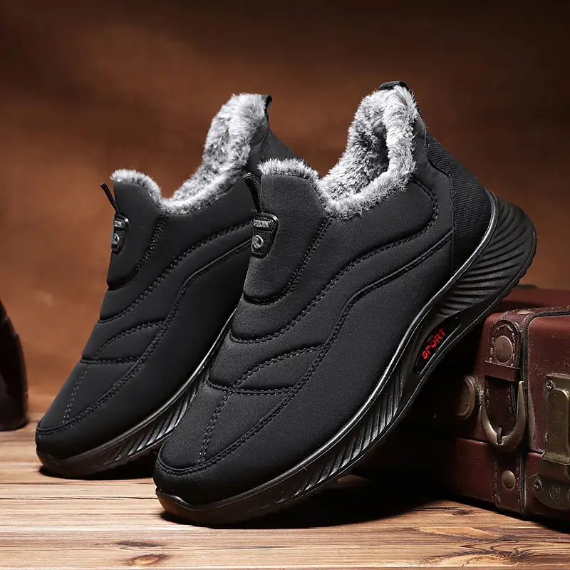 

Мужские теплые кроссовки, удобные лоферы, без застежки, плоская подошва, прогулочная обувь, зима 2023