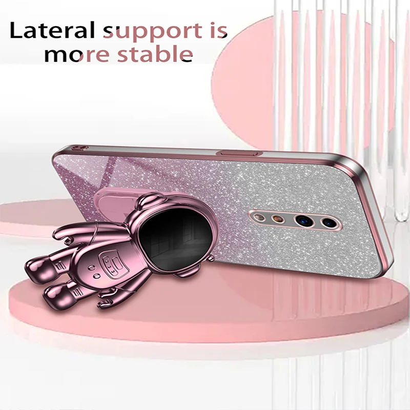 Luxury Cute Glitter Electroplated TPU Soft Case with Kickstand