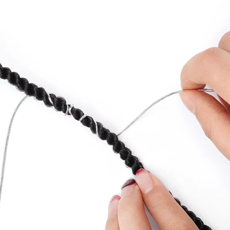 Dreadlock Braids Hair Accessories Silver Gold Braiding Hair Deco Styling Shimmer Stretchable African Braid Braided Elastic Cord 4