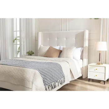 Upholstered Bed Frame, 54 4