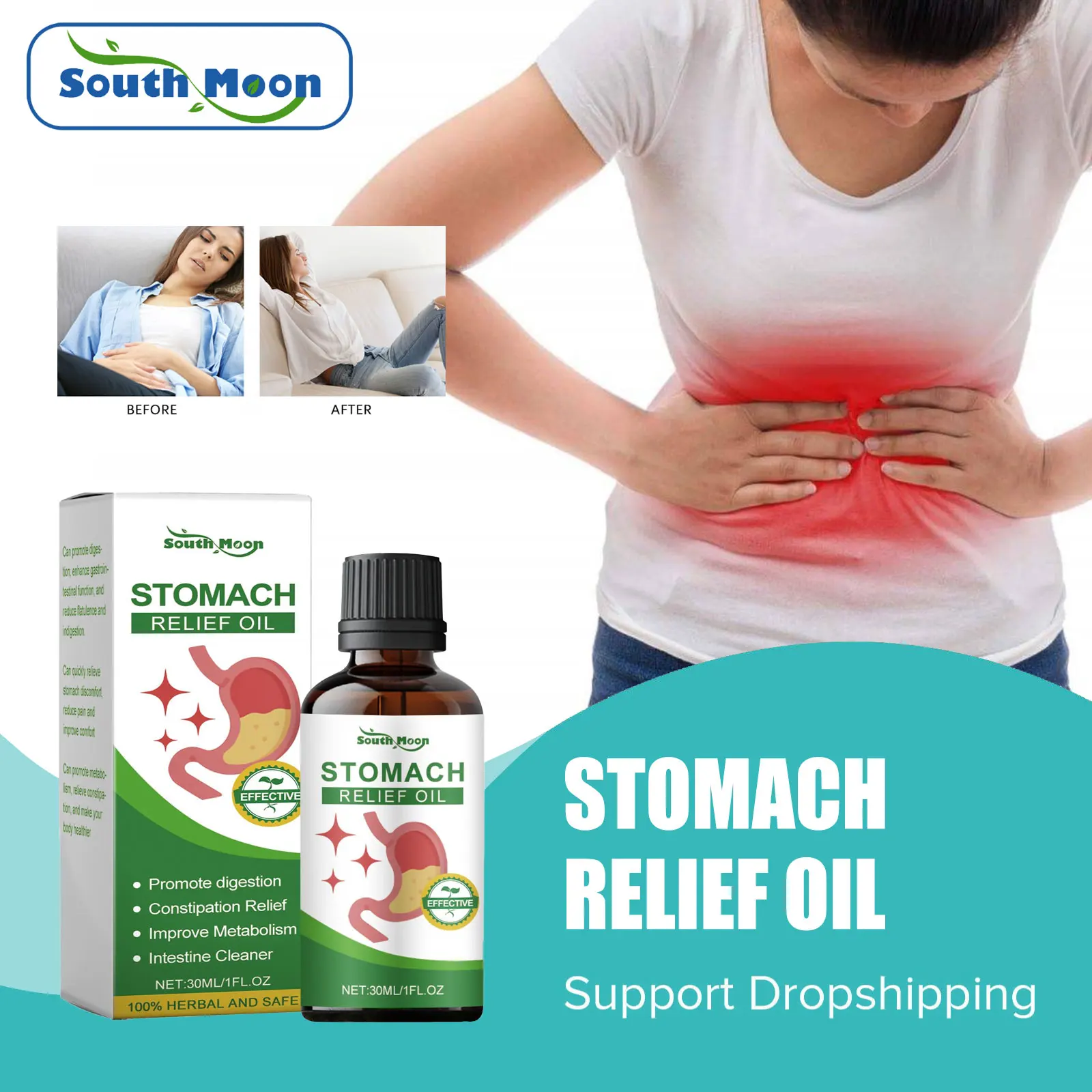 Constipation Treatment Oil Promote Digestion Health Relieve Bloating Diarrhea Improve Stomach Discomfort Flatulence Relief Care