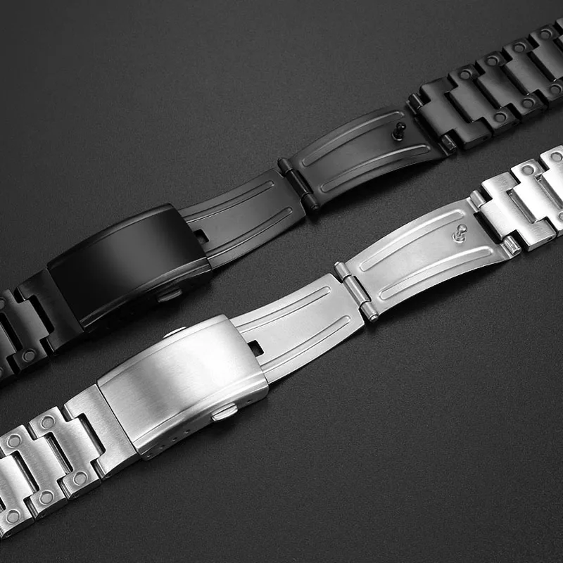 16mm fine steel watchband for Casio Watch G Shock small steel gun GM110 series statanium Alloy