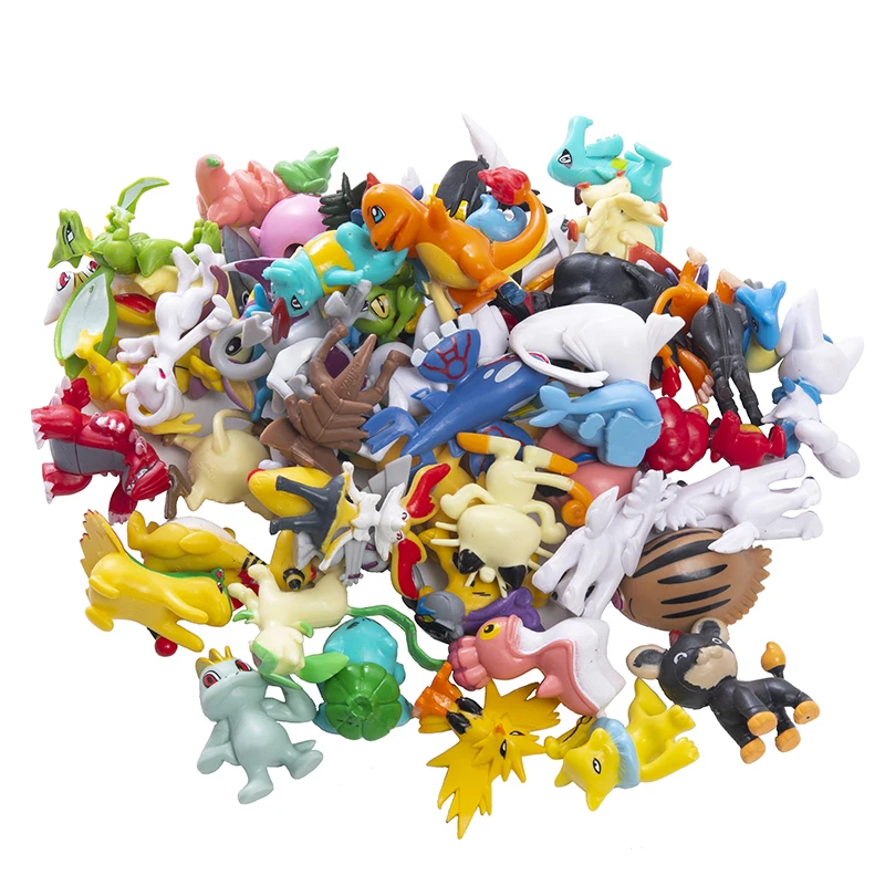 대형 24-144 Pcs  애니메이션 피규어 비 반복 스타일 3.5-6cm  리자몽 장난감 애완 동물 Collectible Model Kids 생일 선물