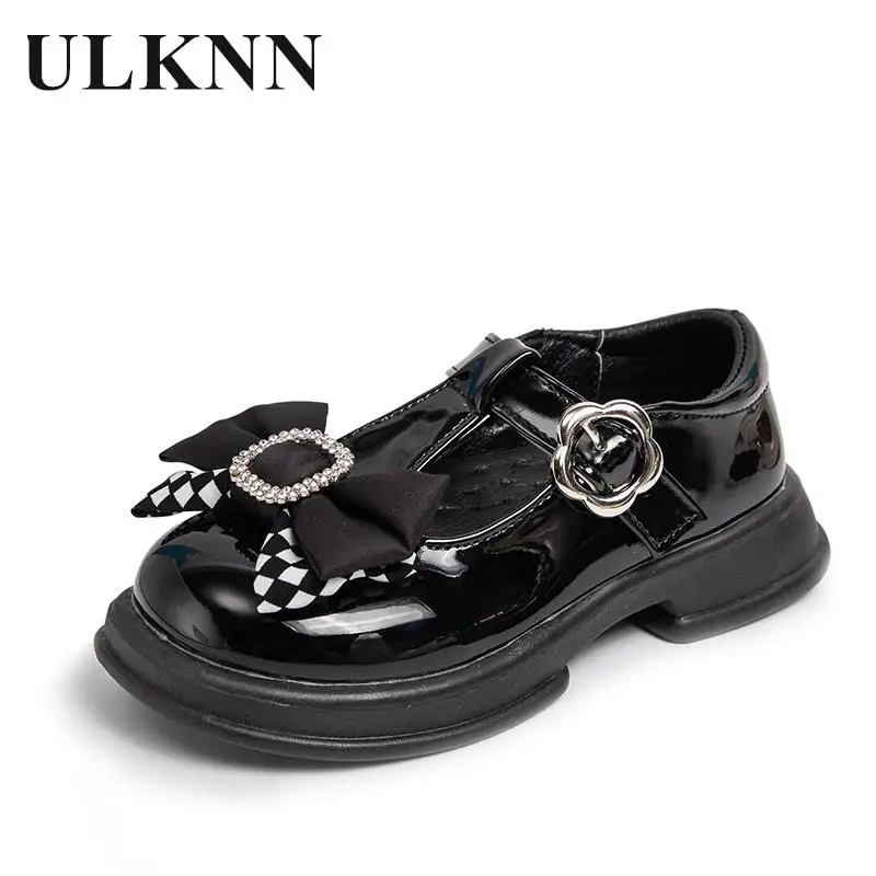 

Туфли принцессы для девочек, черные туфли на плоской мягкой подошве, новинка 2023, модная обувь для студентов, Уличная обувь с бантом, кремового цвета