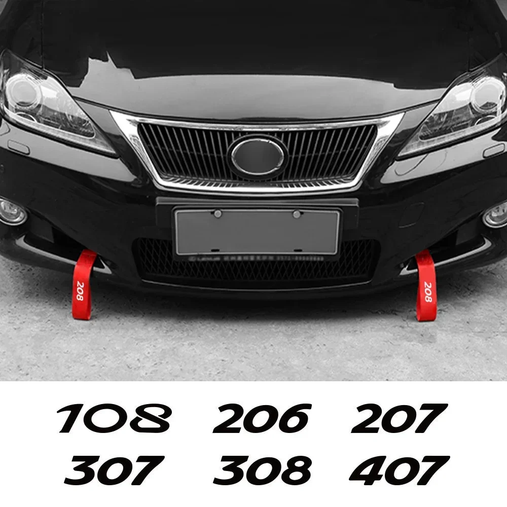 Car Tow Rope Strap Accessories For Peugeot 206 207 208 301 307 308 T9 406 407 408 508 2008 3008 5008 108 RCZ 607 4008 Rifter 107 nylon tow strap car tow strap car accessories strap