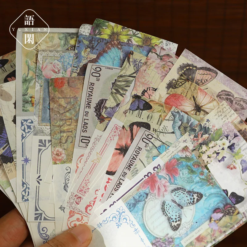 42pcs/lot Memo Pads Material Paper Pengyou Butterfly Dream Stamps Journal Scrapbooking paper Card Background Decoration Paper 3
