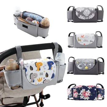 Borsa organizer per passeggino Portaoggetti per carrozzina con tasca Carrello universale impermeabile Accessori per carrozza da viaggio per neonato