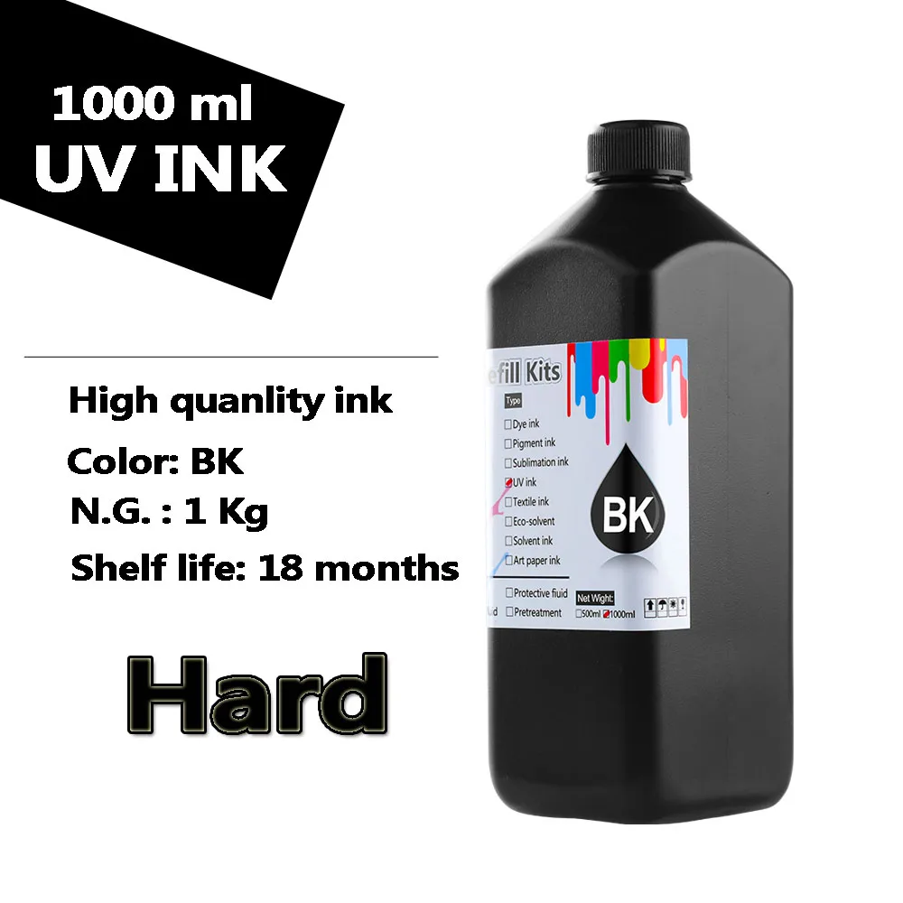 Led uv Tinta Macia Dura para Roland Lef200 Lef300 Lef12 Lef-12i Lef-20 Lej640 Lej-640ft Lec-300 Lec-330 Lec540 Printer Printer 1000ml - Imagem 3