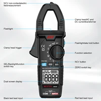 Pince ampèremétrique numérique Mestek DC AC 6000 points de lecture, multimètre, testeur de tension, ampèremètre pour voiture, Hz, capacité, NCV, Ohm 6