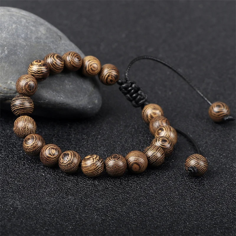 Bracelet Rondelles De Bois De Santal Rouge : Méditation, Bouddhiste, Tibétain - France