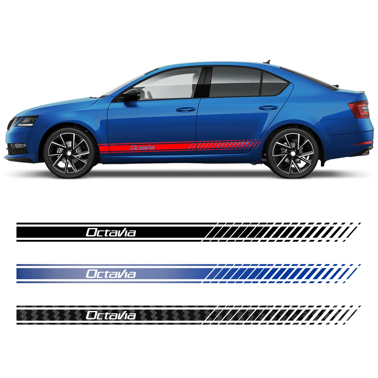 2PCS Auto Tür Seite Aufkleber Für SKODA octavia Auto Sport Styling Aufkleber  Vinyl Film Automobil Auto Tuning Auto Zubehör - AliExpress