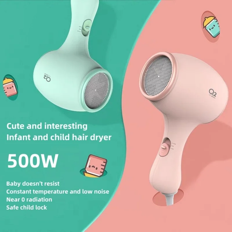 

2024 New Mini Children's Hair Dryer 500W Constant Temperature Household Baby Fart Blowing Portable Low Noise Hair Dryer