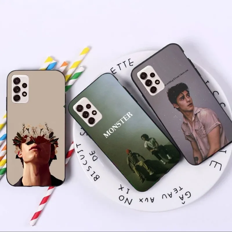 Custodia Per Telefono S-404 Mendes-S Per Samsung A14 A34 A54 A13 A52 A53 4G 5G Cover Morbida Nera Per Telefono