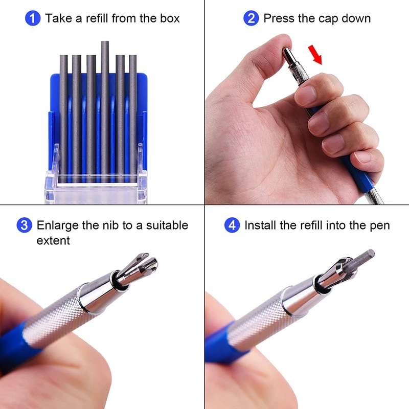 5 Packs Silver Streak Welders Pencil Set with Carbide Scriber Tool