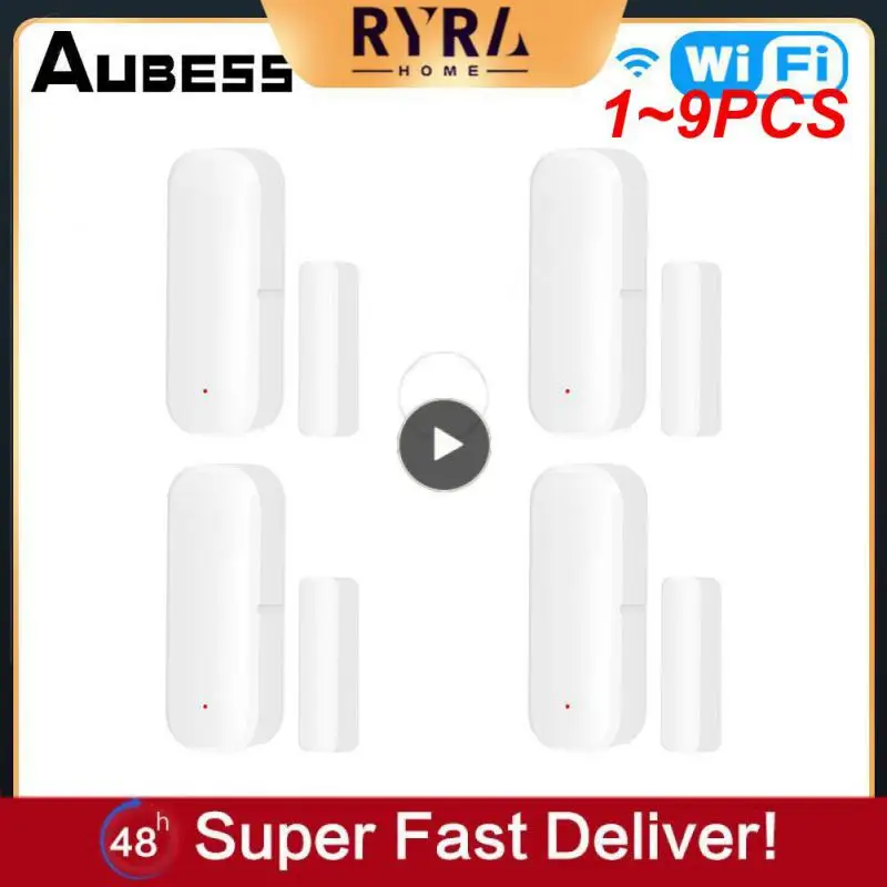 

1~9PCS Tuya WiFi Door Sensor Open/Close Detector Window Door Sensor APP Remote Control Linked Alarm Smartlife Support Alexa