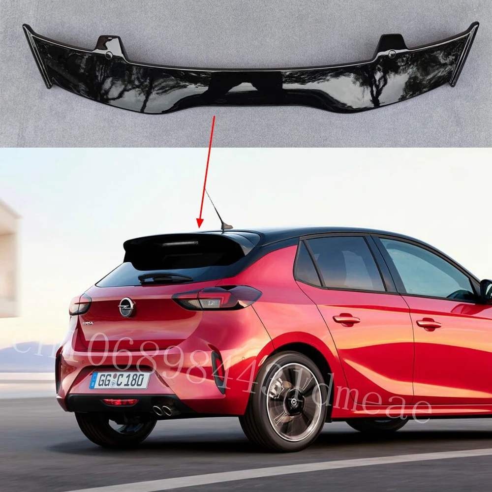 Plastica Abs Di Alta Qualità Per Opel Corsa 2015-2023 Spoiler In Fibra Di Carbonio Look Hatchback Roof Kit Corpo Ala Posteriore Accessori
