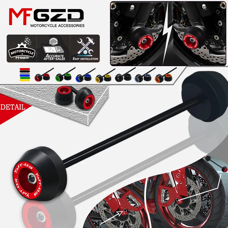 

New For YAMAHA MT-03 2015-2021 2022 2023 Motorcycle Accessories Front Rear Wheel Fork Slider Axle Crash Protector mt03