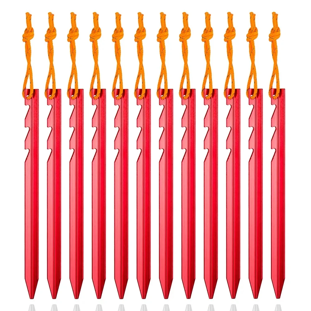 Tent Pegs 12Pcs/lot 18cm Aluminum Alloy Tent Pegs For Travel Outdoor Camping