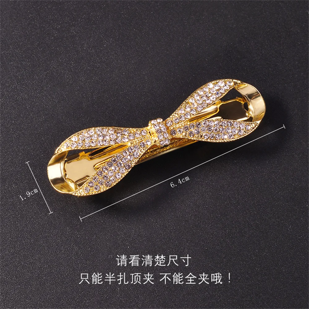 Hair Clips Crystal Pearl Bow Hair Clips For Women Hair Accessories Rhinestone Hairpins Elegant Bows Hairgirps Barrette For Wedding