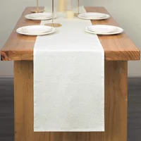 Solid Colour 100% Cotton Table Runner Event Party Supplies Simple Elegant Fabric Decor Placemat for Holiday Wedding Christmas 1