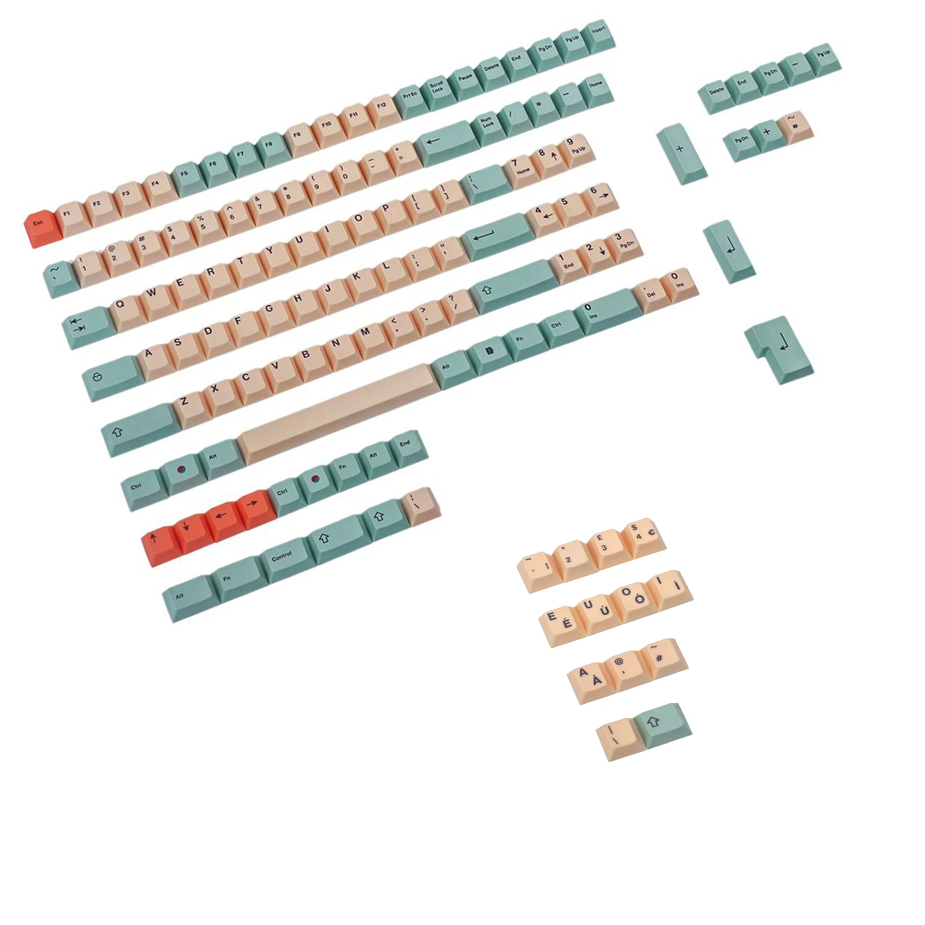 Hami Melon Dye-sub Pbt Keycaps para Interruptores mx Alemão Espanha Reino Unido Francês Iso 104 87 61 Filco Ymd96 Kbd75 Fc980m Id80 125 - Imagem 4