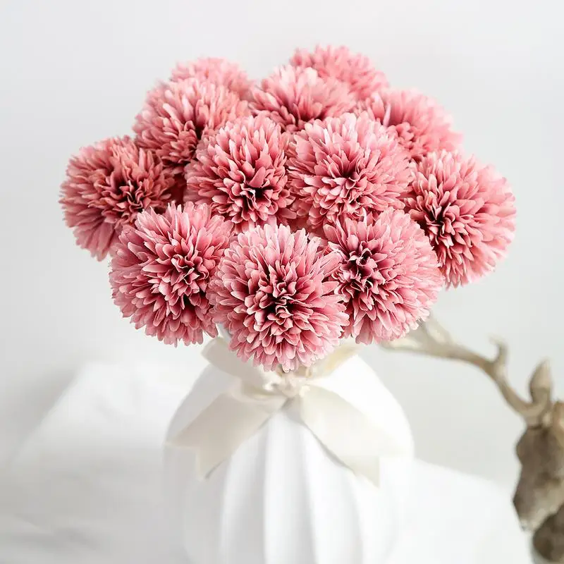 

10 Pcs Dandelion Flower Ball Simulation Silk Artificial Flowers DIY Home Decoration Wedding Bouquet