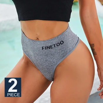 FINETOO 2 Pz/set Donne Lingerie M-2XL Bodyshaper Gstring Mutandine A Vita Alta Senza Soluzione di Continuità Pancia di Controllo Panty Biancheria Intima Perizoma Femminile 1