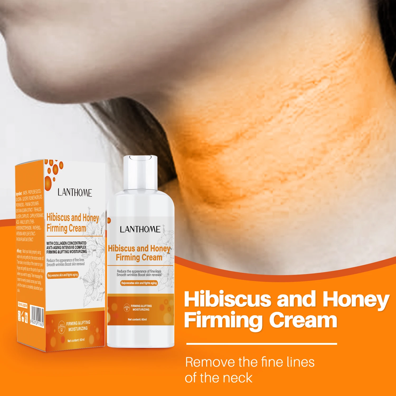 Hibiscus Honey Neck Firming Wrinkle Cream Rejuvenating Firming Skin Whitening Moisturizing Shaping Beauty Neck Skin Care Product