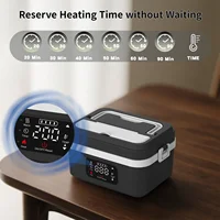 Boîte à lunch électrique portable, capacité 1L et batterie externe 4000mAh, auto-chauffante sans fil pour le travail, les voyages, la voiture, le bureau 6