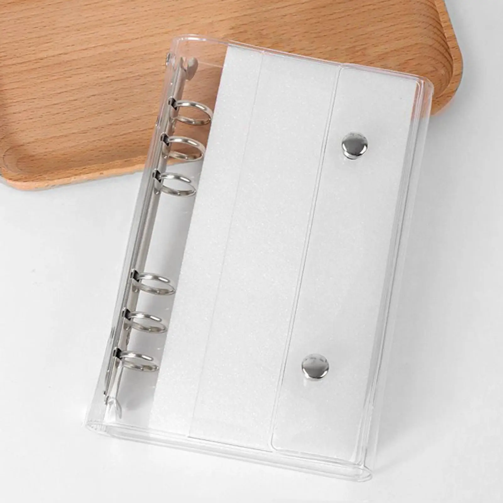 A6 A7 Transparent 6 Ring Binder Cover Clear PVC Notebook Closure Binder Cover Loose Leaf Folder for Ring-Bound Planner Pages