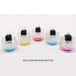 Transparent 6pcs copy SANWA obsc-30 push button 30mm  round button switch for Arcade Joystick DIY parts