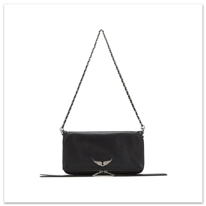 

ZADIG&VOLTAIRE Shoulder Bags For Women Crossbody Bag Designer Wing Decoration 2Chains Straps Big Style Flap Zipper