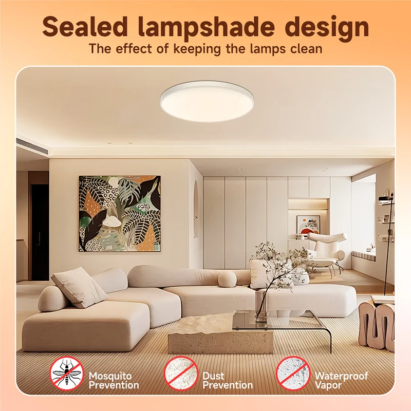 Modern Round LED Ceiling Light Fixture - 30W/40W, Decorative Indoor Lighting for Living Room, Bedroom, and Kitchen